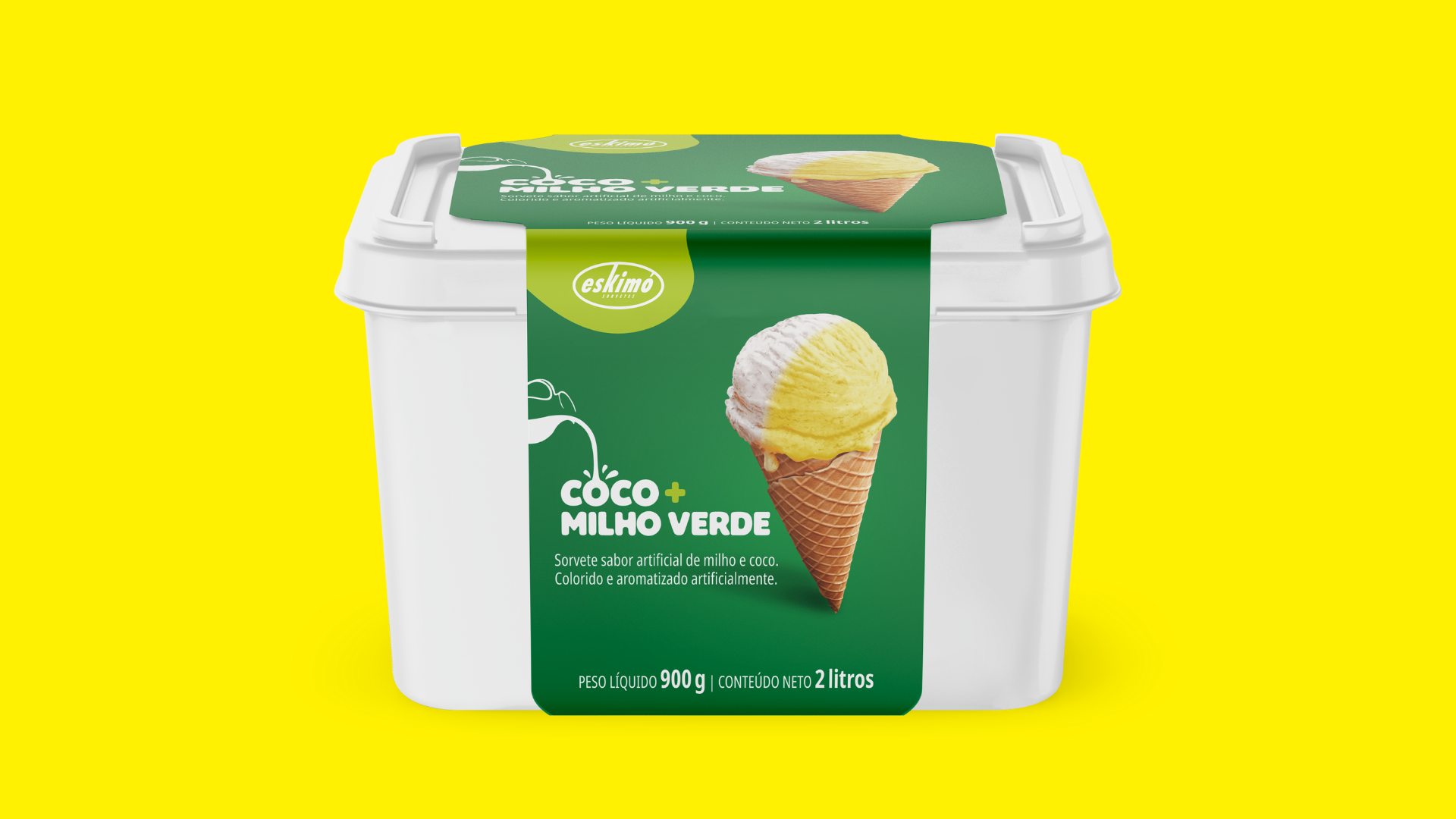 Coco + Milho Verde - Pote de 2 litros